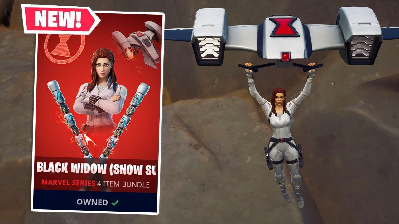New BLACK WIDOW Bundle Gameplay in Fortnite! (Snow Suit)