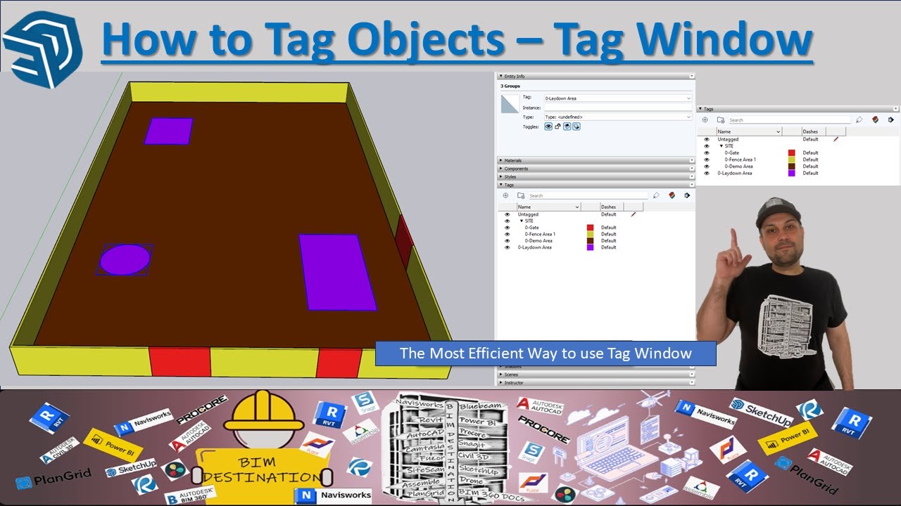 Освоение тегов SketchUp: цвет, группировка, очистка и организация как профессионал! | Учебное пос...