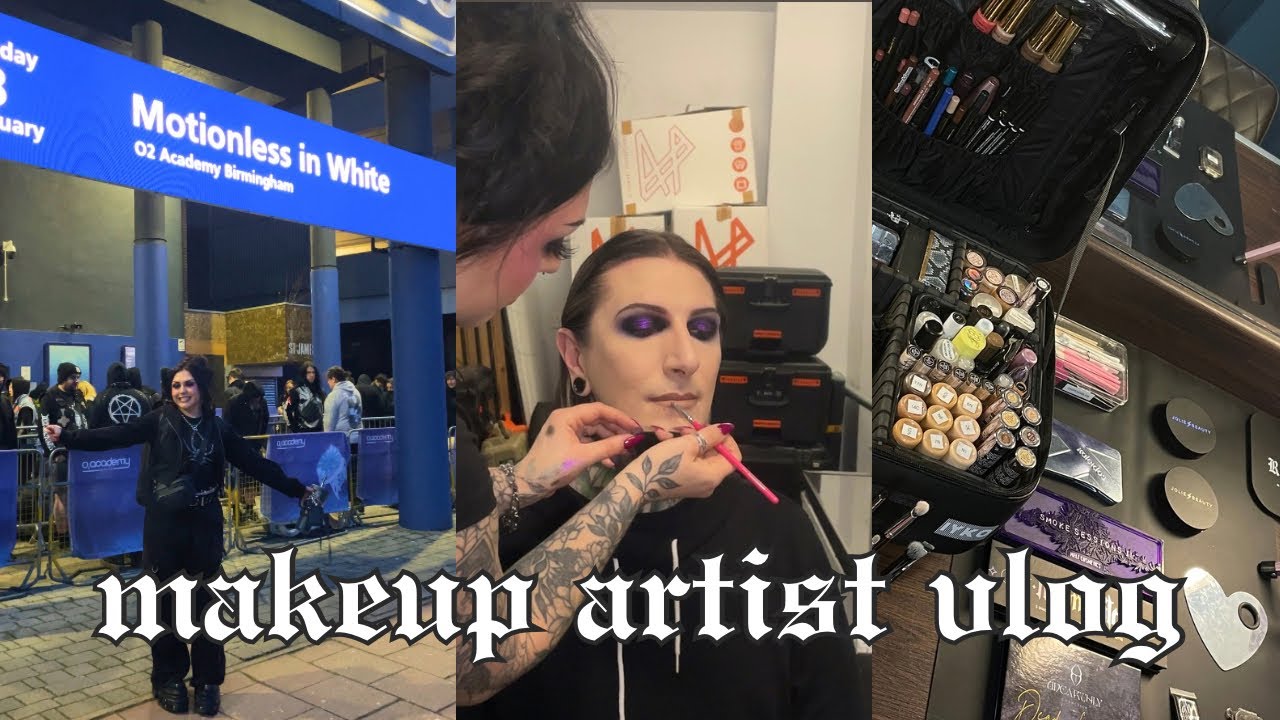 Макияж на показах Motionless In White в Бирмингеме и Лондоне в 2025 году.
