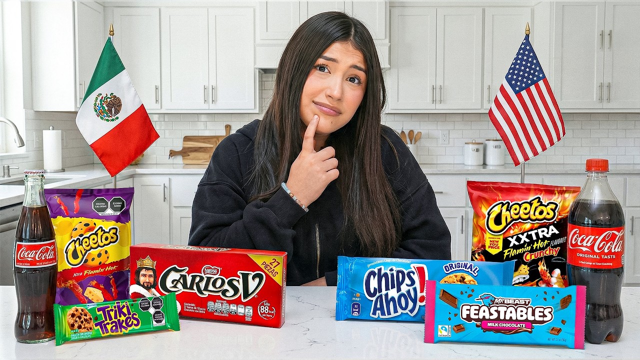 I TRIED EVERY VIRAL Mexican Vs American SNACK (snack wars) eslis