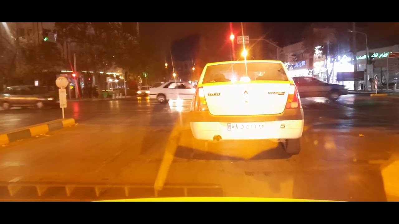 SENCE OF DRIVING AT NIGHT .MASHHAD DRIVE FOR CALM & RELAX .KASHANI BLVD (EAST TO WEST).
