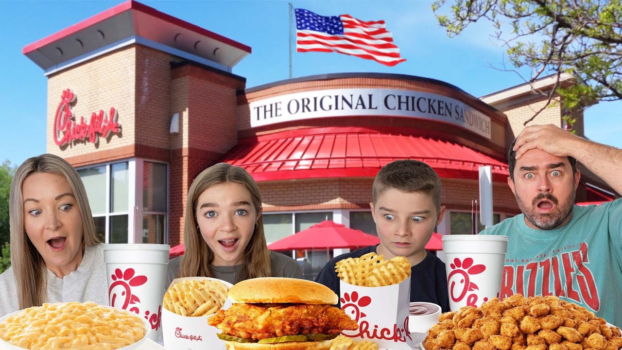 Семья из Новой Зеландии впервые пробует Chick-Fil-A!
