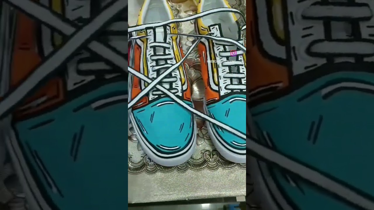 DIY - Hand Painted Vans Cartoon Custom #shorts