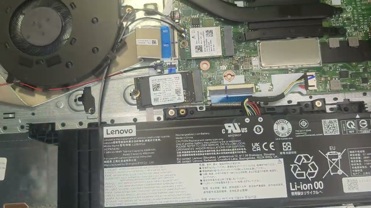 Lenovo V15 G4 Series Laptop - How to repair Disassembly SSD, Bios Battery, Battery, Mainboard