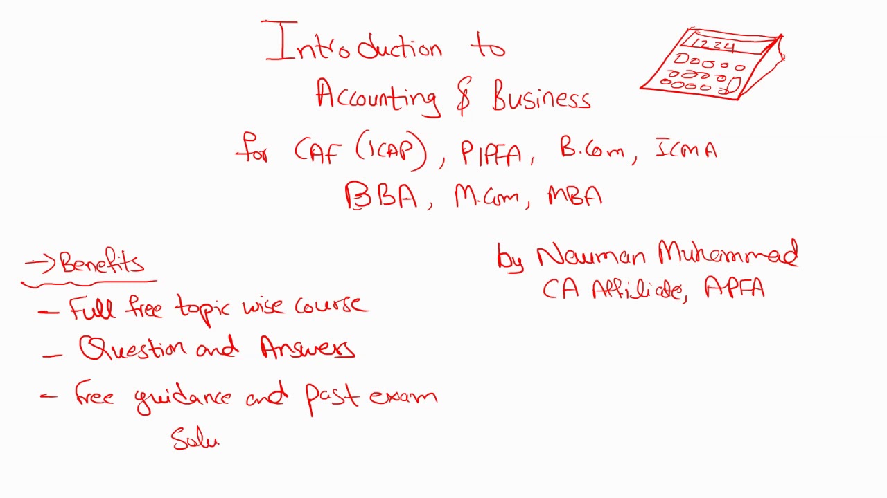 Introduction to Accounting - Full Course for CA, ACCA, PIPFA