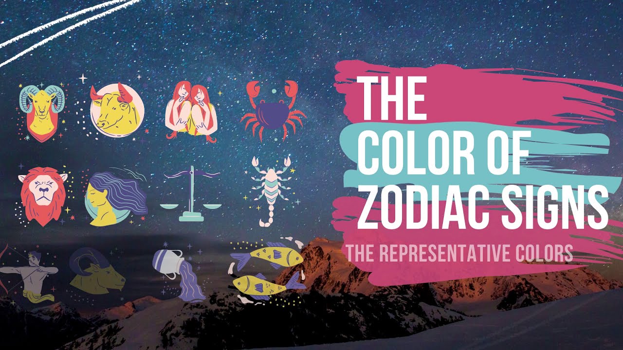 12 Zodiac signs and their representative colors