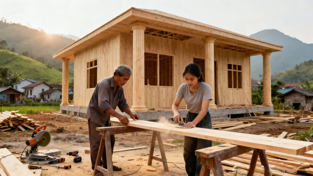 The father and son transformed old wooden posts into a wooden house in 137 days | By@LT tivi