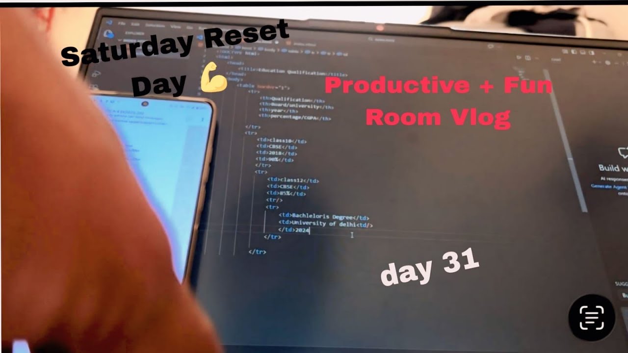 Saturday rest day✌️ productive +fun room vlog day 31 #viral #minivlog #vlog #trending #food 😂