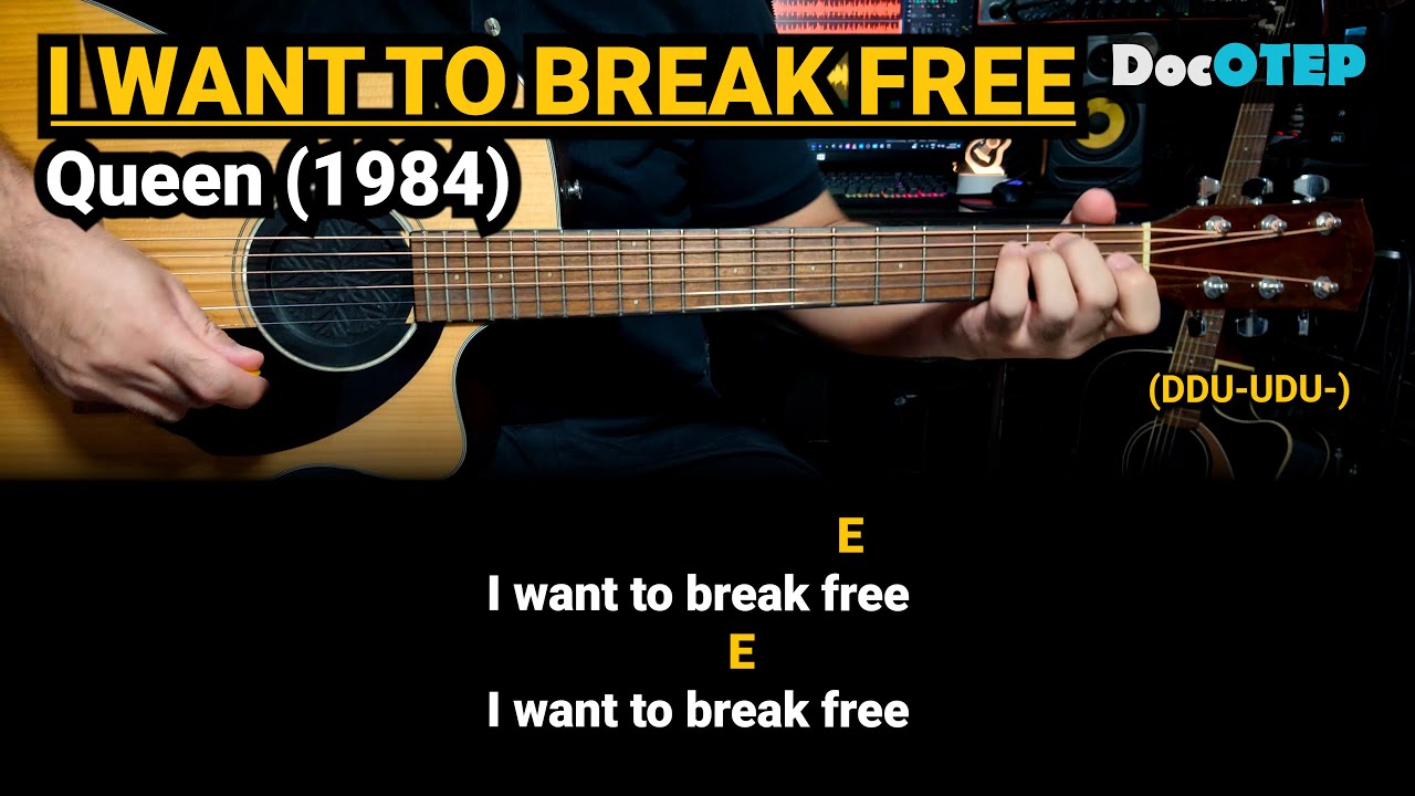 I Want to Break Free - Queen (1984) Easy Guitar Chords Tutorial with Lyrics