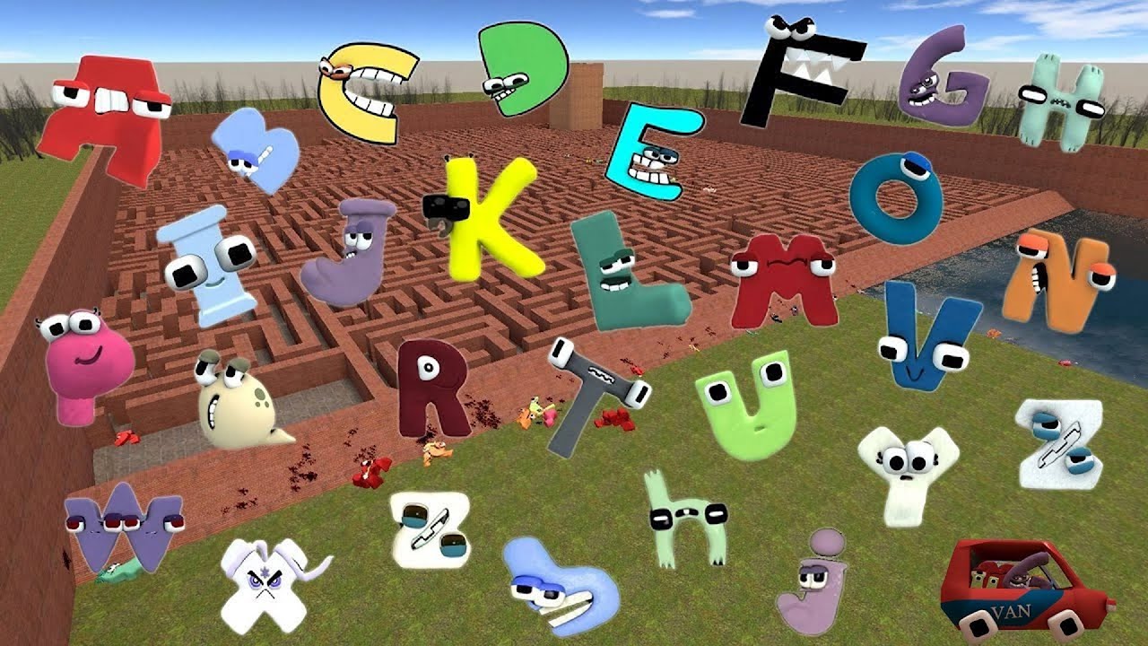 DESTROY ALL ALPHABET LORE FAMILY in MAZE ( Garry's Mod )