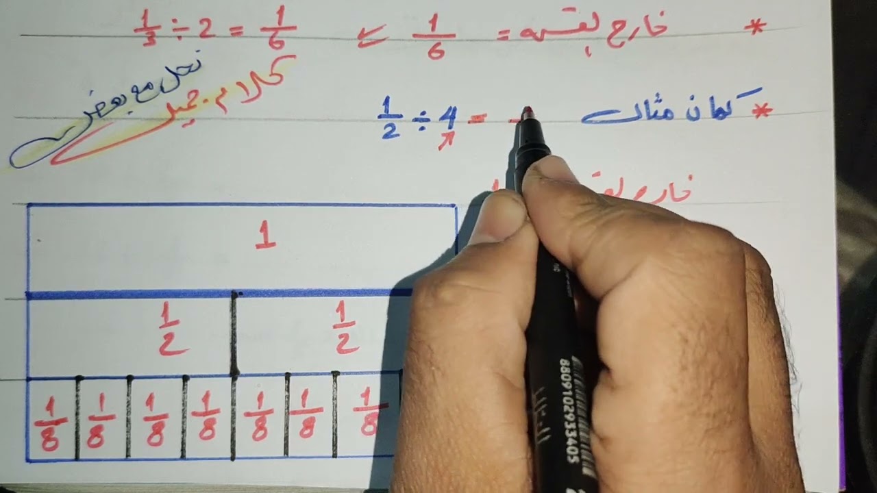الدرس الأول #قسمة كسر اعتيادي على عدد صحيح والعكس #رياضيات_الصف_السادس_الابتدائي  ترم ثاني
