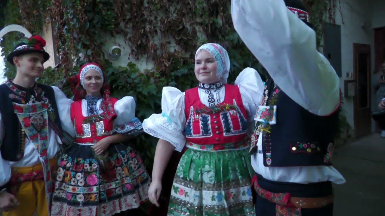 VLKOŠ-VLKOŠSKÉ KROJOVANÉ HODY (šikovný byl taky ženáčský pár, jak pěvecky, tak tanečně)