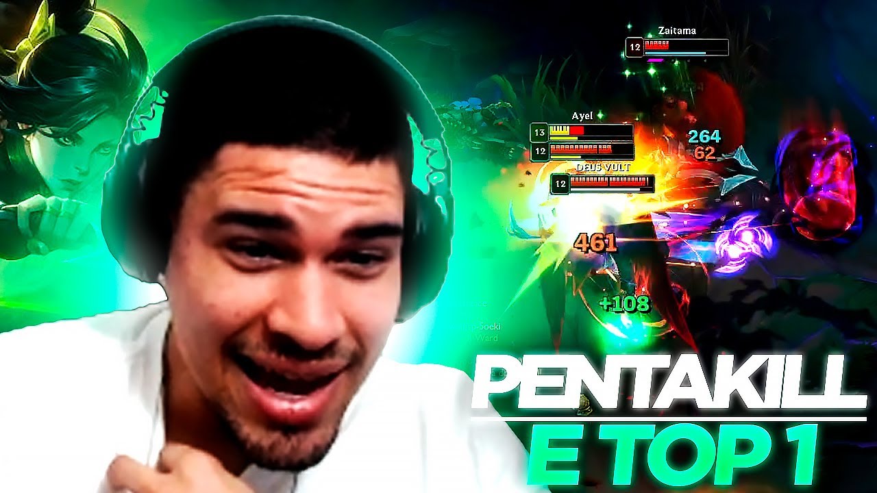 PEGUEI TOP 1 COM DIREITO A PENTAKILL! 😎