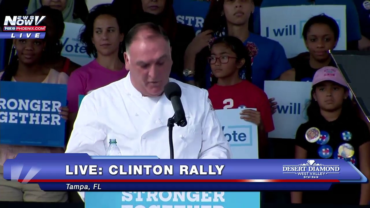 FULL: Chef Jose Andres Introduces Hillary Clinton In Tampa, Flordia