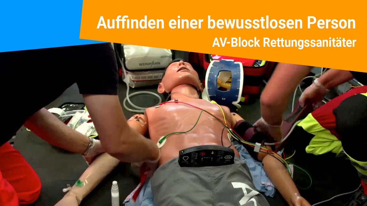 Auffinden einer bewusstlosen Person - AV-Block Rettungssanitäter