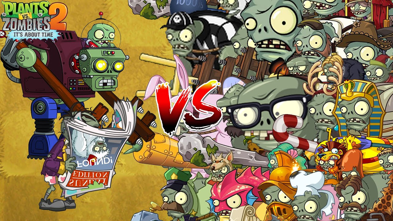 PvZ 2 Tournament Gargantuar- Newspaper & Primal Gargantuars Vs 32 Couple Gargantuar Zombie Teams?