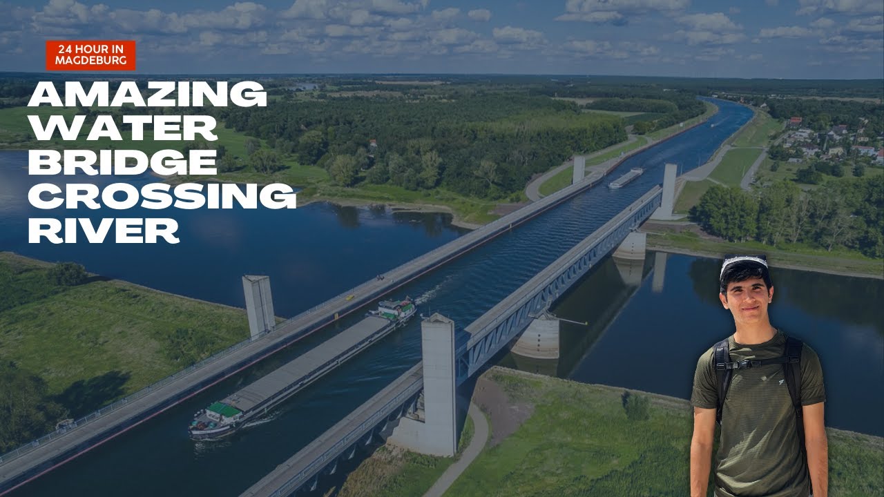 WATER BRIDGE CROSSING RIVER IN GERMANY