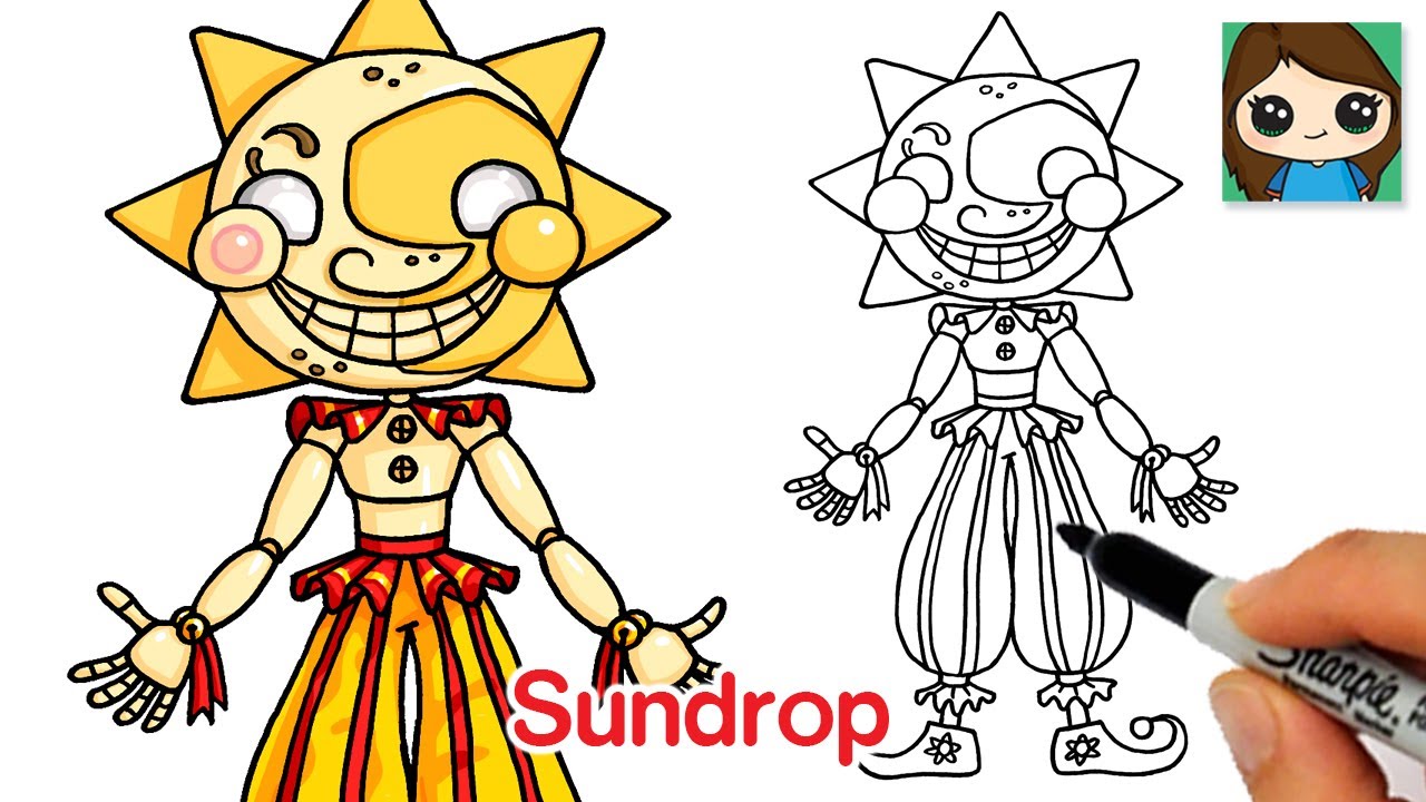 How to Draw Sundrop the Daycare Attendant ☀️Five Nights at Freddy's Security Breach