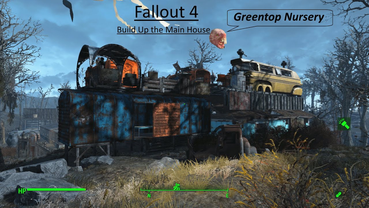 BUILD UP Greentop Nursery's Main House. No Mods, no glitches to exploit. No Commentary. Fallout 4.