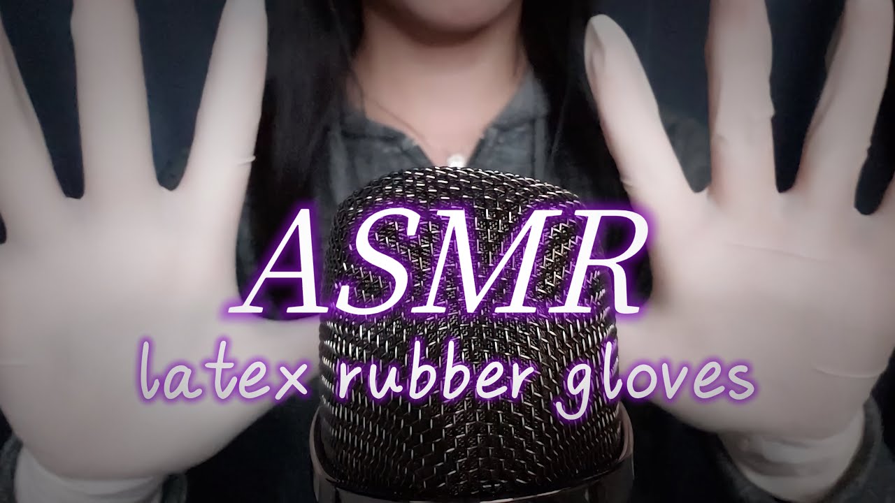 ASMR white latex rubber gloves🧤🌙ゴム手袋で鼓膜をひたすら刺激される