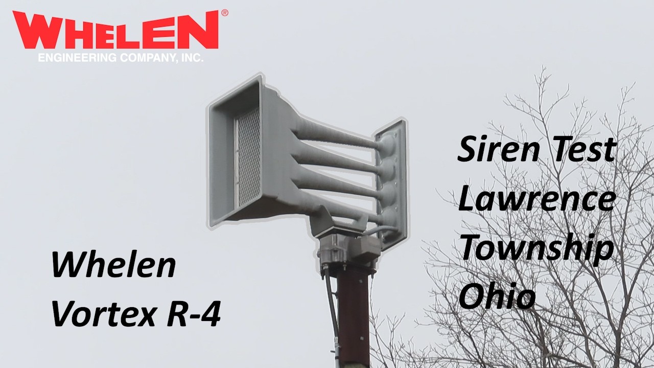 Lawrence Township Ohio Whelen Vortex R-4 Siren Test 1 Minute Alert.