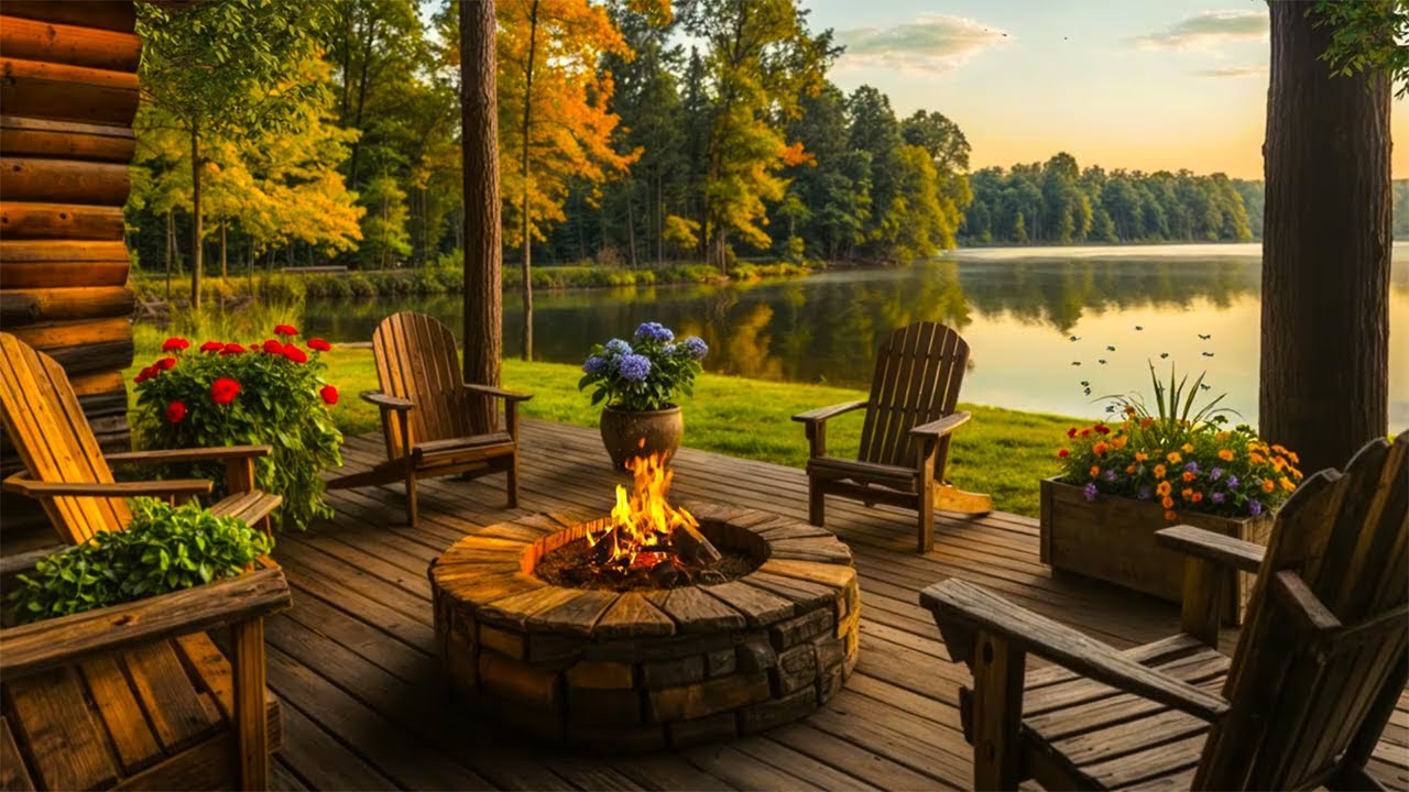 Spring Morning in the Forest | Fresh Air, Soft Wind & Fireplace Ambience for Reduce Stress