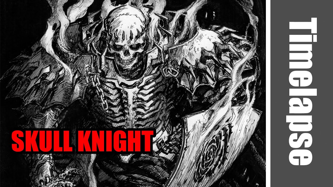 Drawing Skull Knight ( from Berserk) - Timelapse | Red Hawk