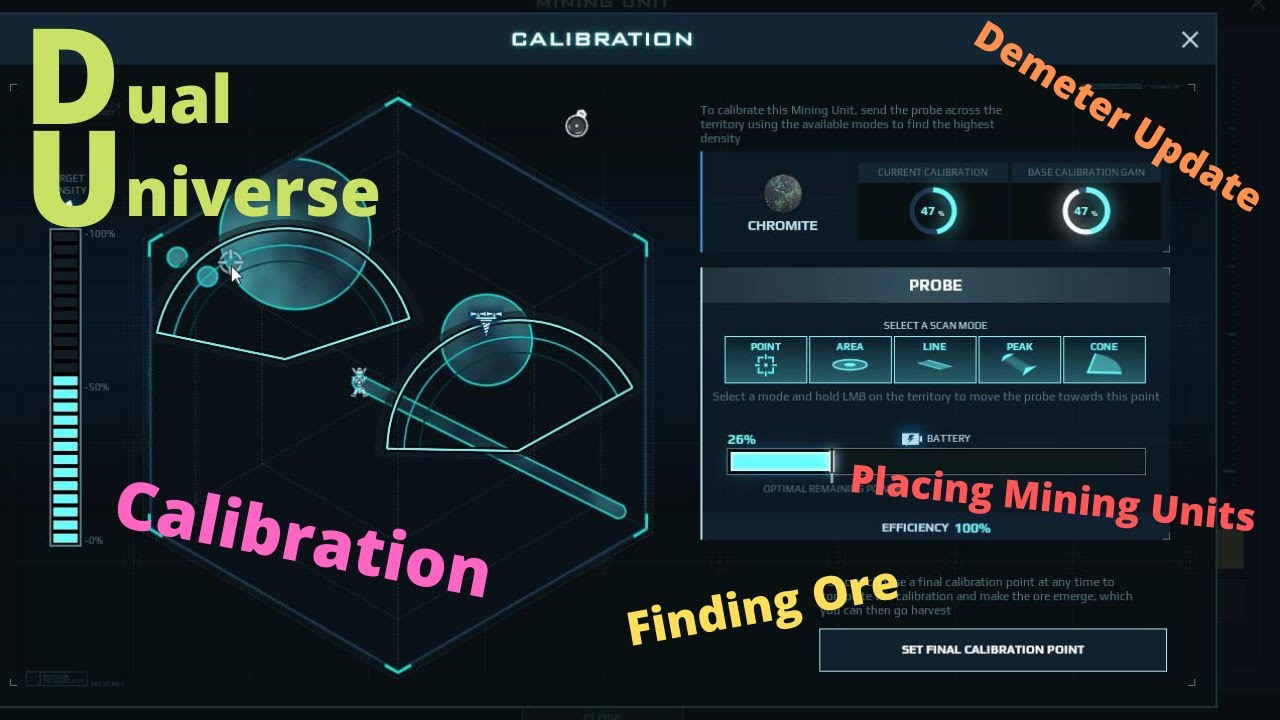 Dual Universe How to find Ore place and calibrate mining units