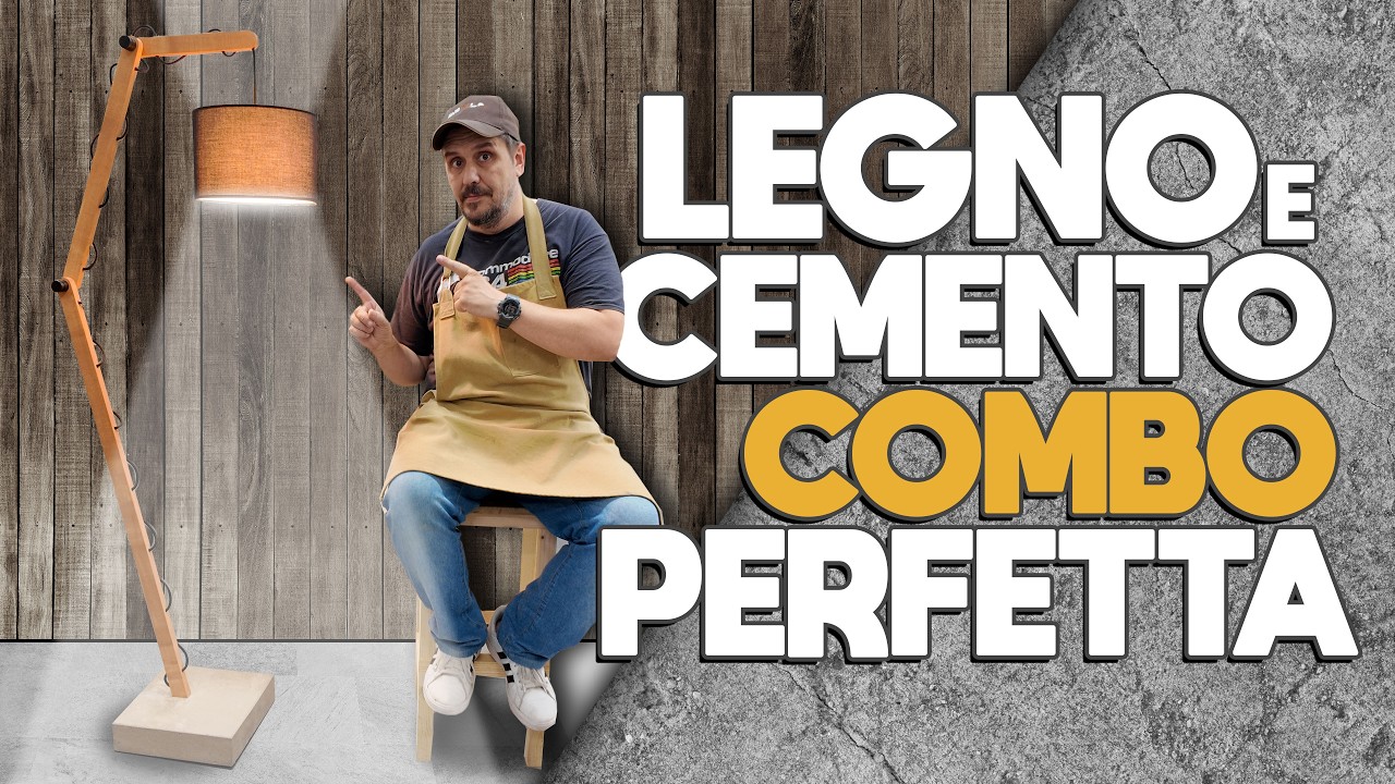 Lampada in legno e cemento: progetto fai da te di design | Come costruire una piantana moderna
