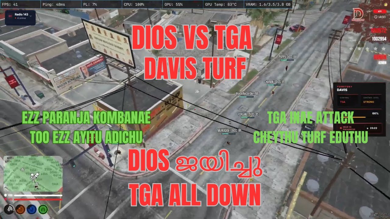 DIOS VS TGA DAVIS TURF TGA ALL DOWN
