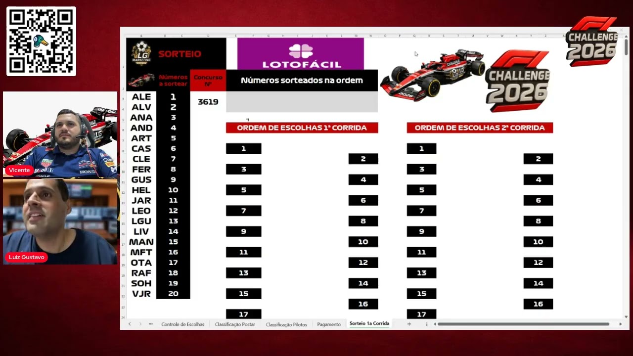 Definição da Ordem de Escolha para o Grid de Largada do F1 Challenge 2026