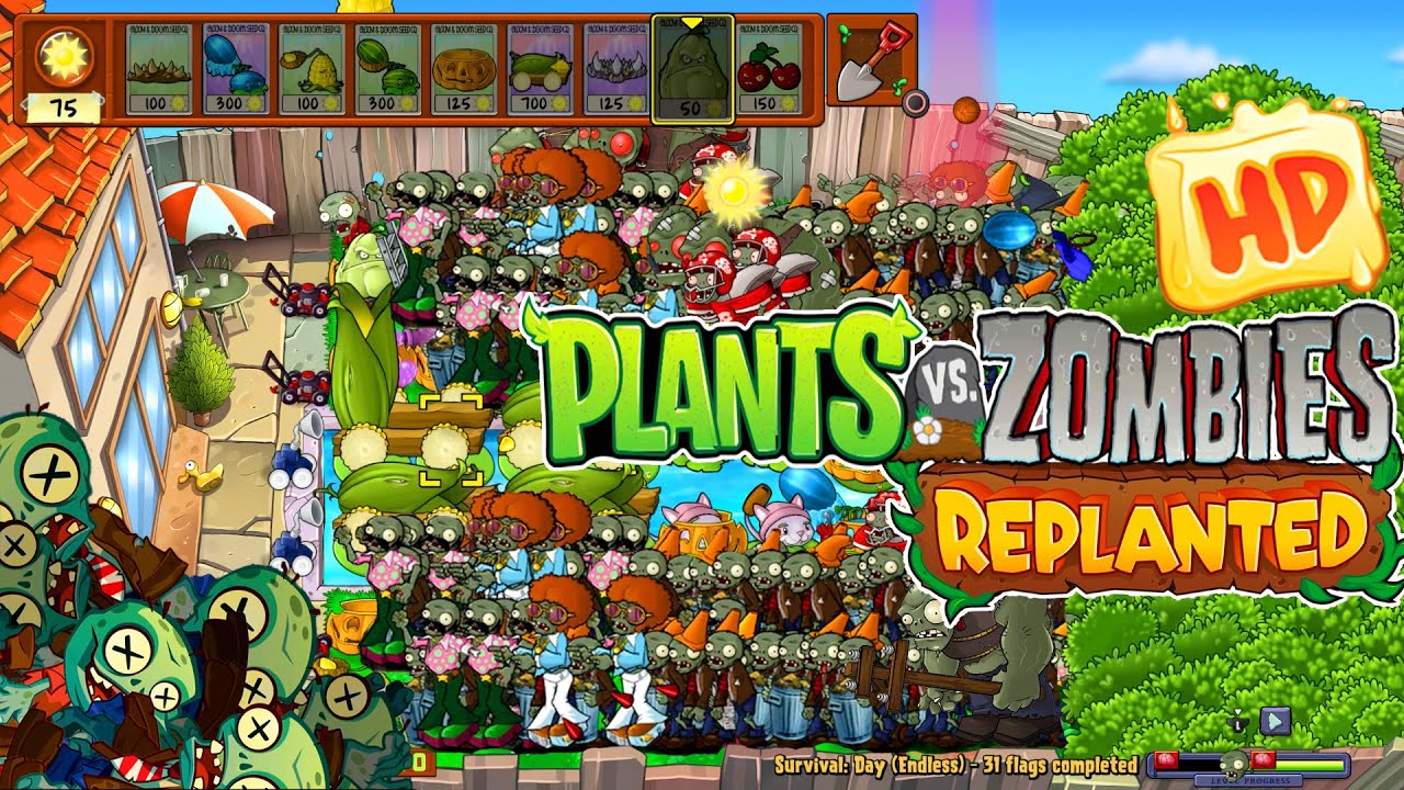 Plants vs. Zombies: Replanted [PS4] Survival - FULL Walkthrough [Version 1.10]