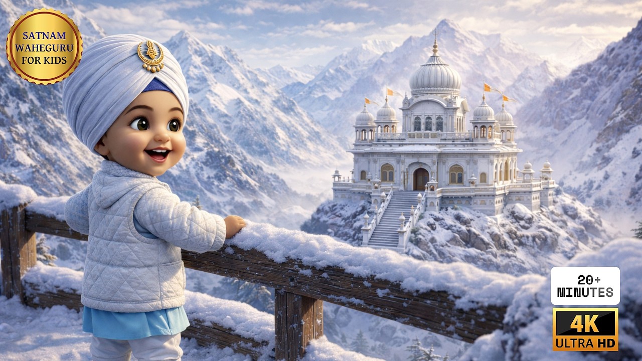 Satnam Waheguru (ਸਤਿਨਾਮ ਵਾਹਿਗੁਰੂ) Simran for Babies & Kids | Peaceful & Soothing Gurbani Music
