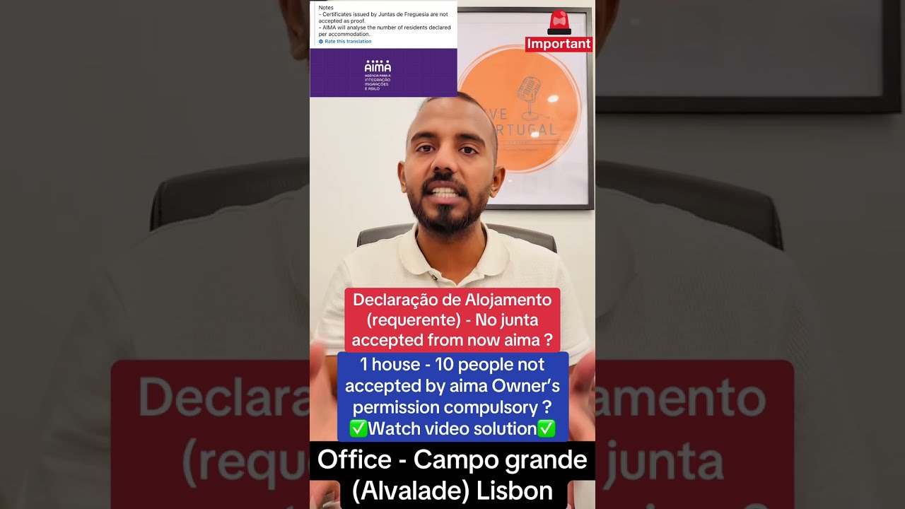 Declara&ccedil;&atilde;o de Alojamento (requerente) - No junta accepted from now aima ? &reg;Live Portugal By Harry 