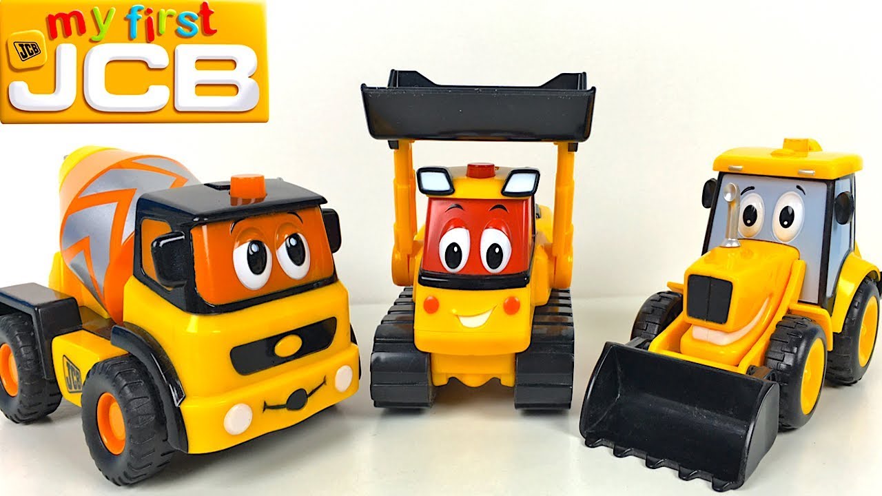 MY FIRST JCB LIGHTS AND SOUNDS WITH MARTY MIXER JOEY JCB & DAN DOZER THE  BULLDOZER