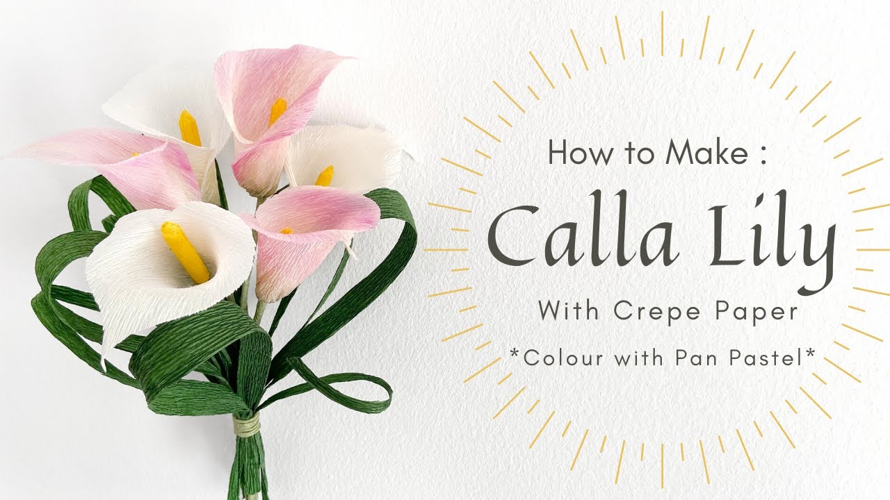 MAKE CALLA LILY with Crepe Paper | Colour with PAN PASTEL