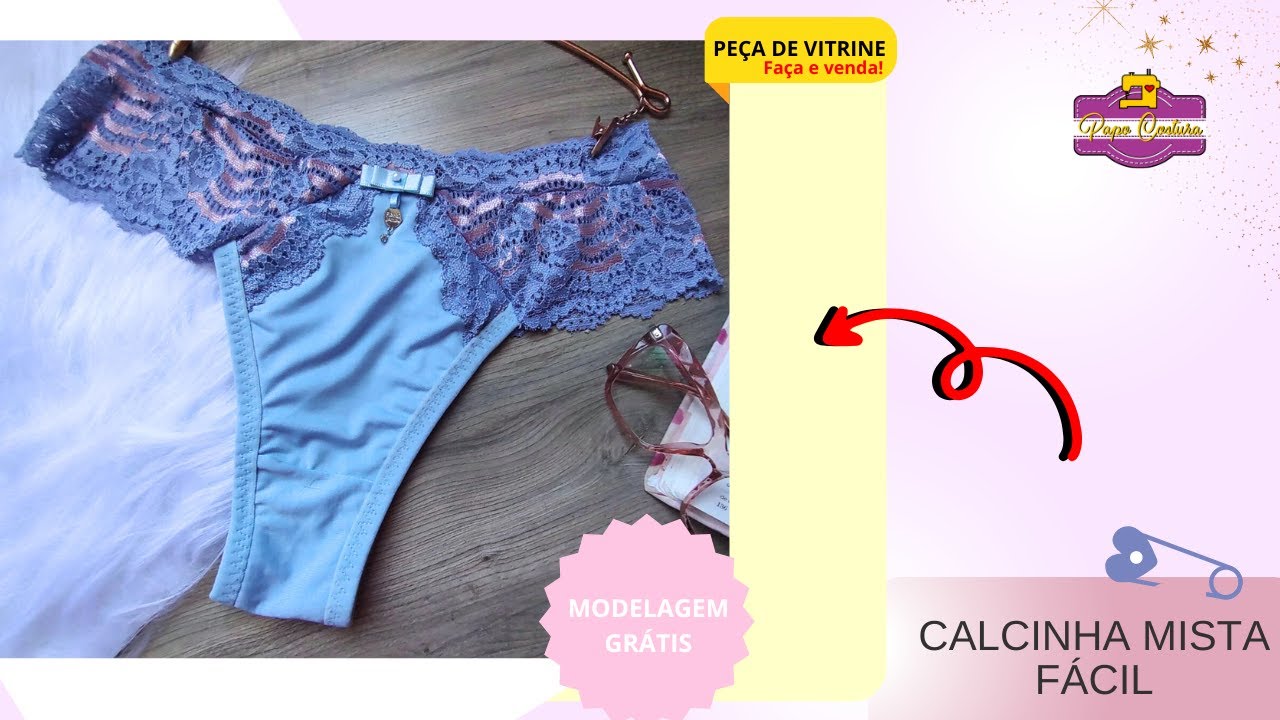 Como costurar uma calcinha de renda fácil | MOLDE GRATUITO