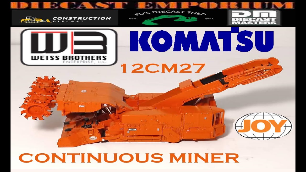 Weiss Brothers Komatsu Joy 12CM27 Continuous Miner in 1:50 Scale Unboxing & Review