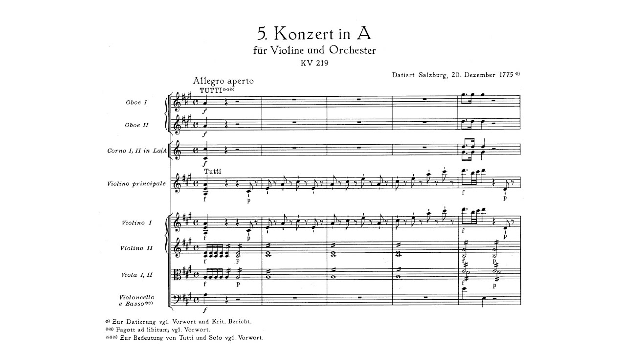 Mozart: Violin Concerto No. 5 in A major, K. 219 