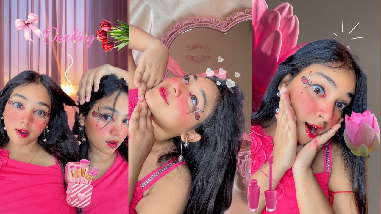 🌷First 💗Time Eye👁️Makeup🧚🏻‍♀️with🤌🏻Just Eyeliner👁️& 💄 lipstick 💋 I Can’t Believe the Result!”✨😱(easy