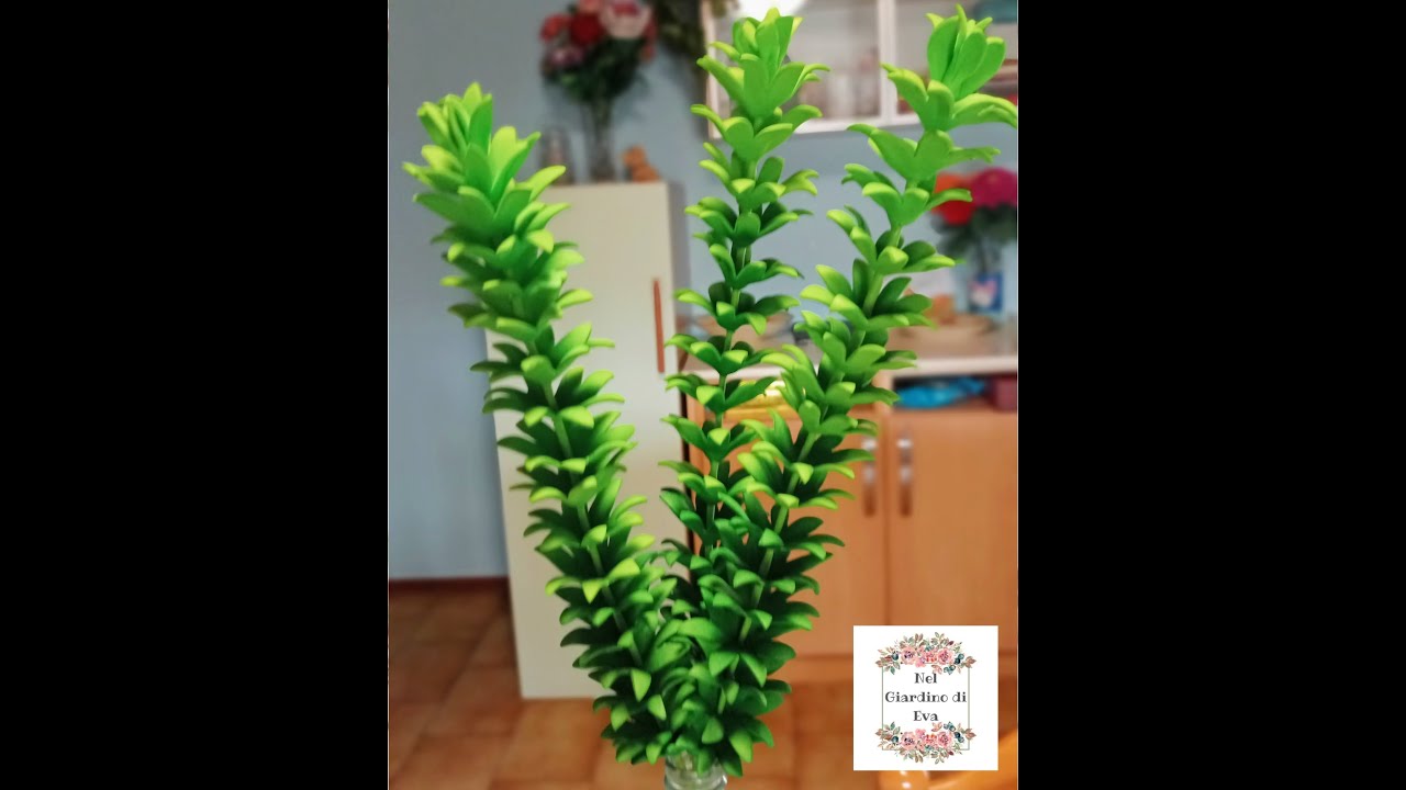 🌿Ramo sfumato verde semplice in gomma eva senza fustelle #diy #fommy #gommacrepla