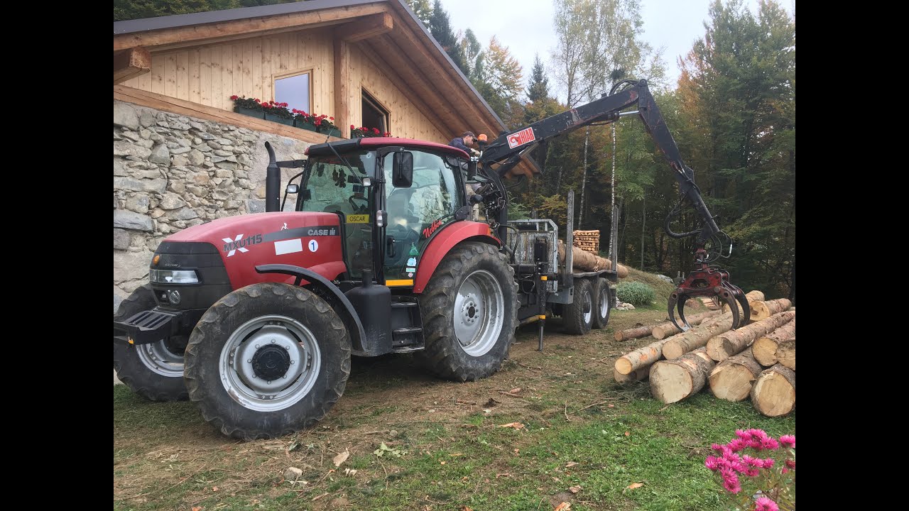 Case MXU115 Rimorchi Mattedi con caricatore forestale Hiab