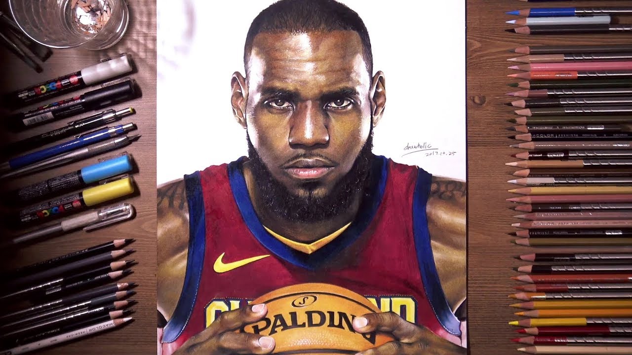 Drawing LeBron James - colored pencil | drawholic
