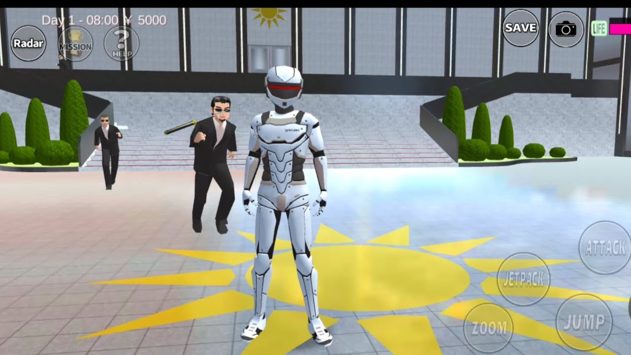 Robot Polisi Di Serang Keroyokan Di Markas Besar Ormas - Police Car Diving - SAKURA SCHOOL SIMULATOR