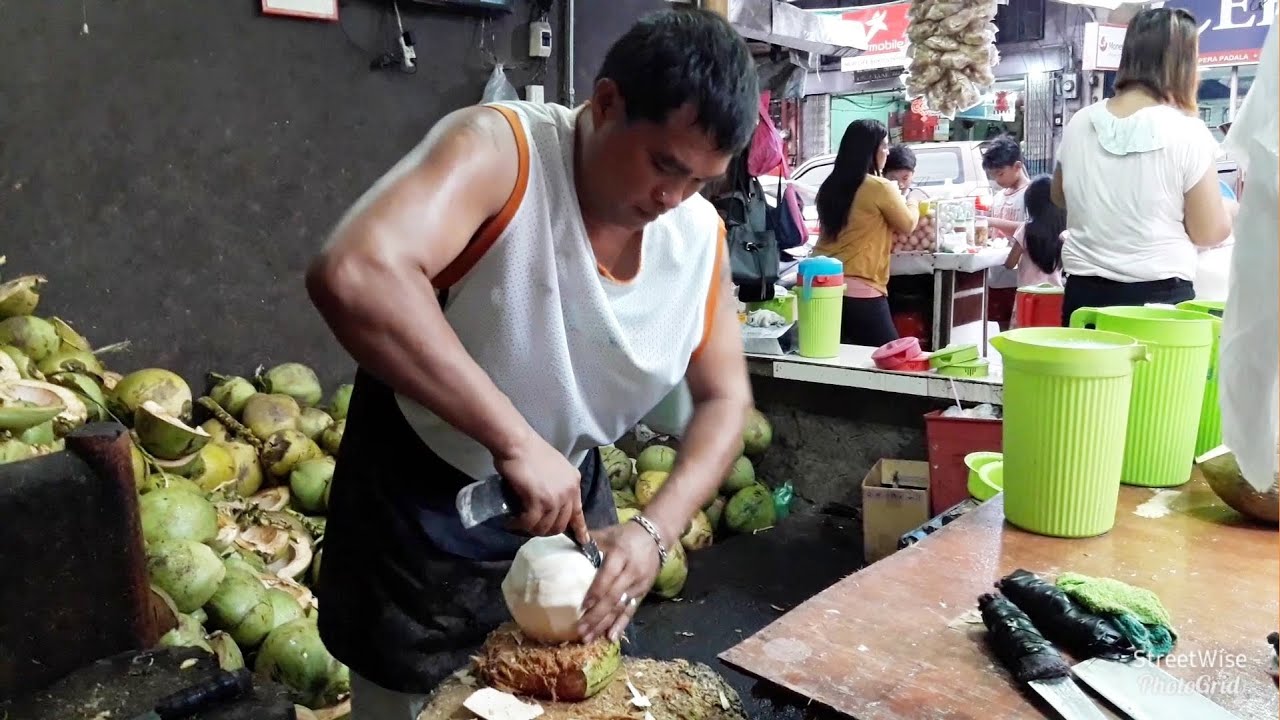 AMAZING CUTTING SKILLS|COCONUT FRUIT NINJA IN THE PHILIPPINES #coconut #cuttingskills #fruitninja