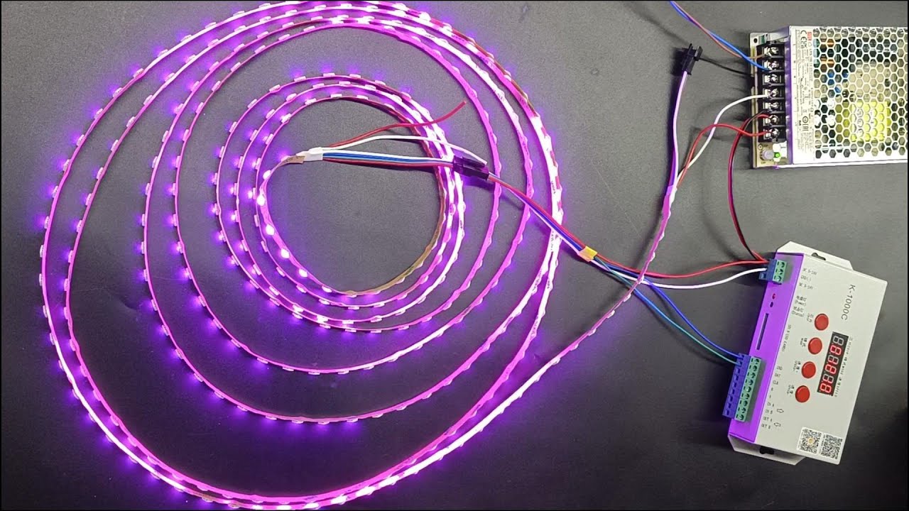 Connecting and Using the K-1000C RGB Controller with Zigzag SPI LED Strip