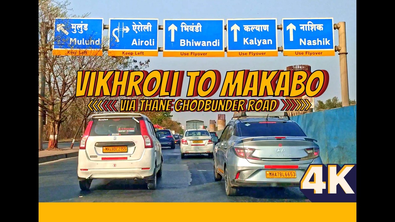Mumbai Drive 🇮🇳 Vikhroli to Makabo via Thane Ghodbunder Road | Scenic City POV (4K)