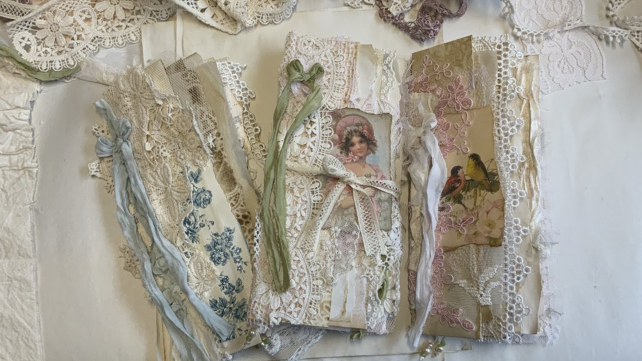 Tutorial : How to created long slim junk journals, shabby chic, grungy style.