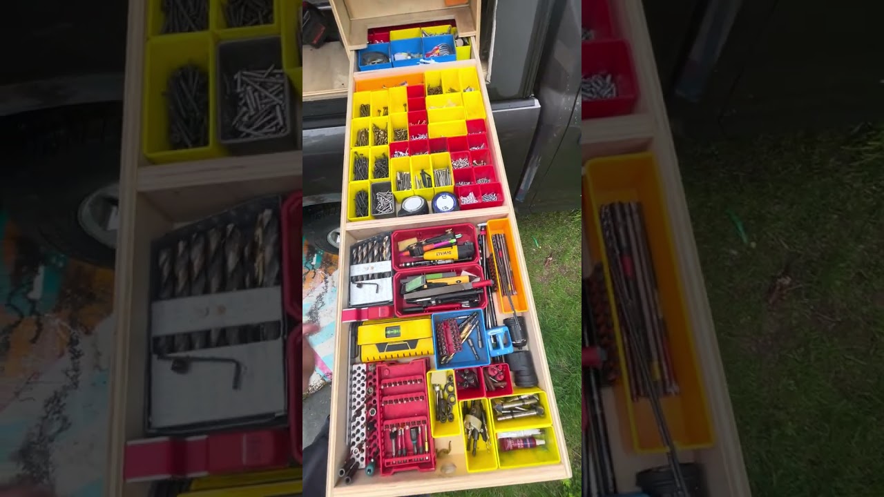 Custom Contractor Cap build out: drawers, slides and Systainers.  Custom carpentry solutions.