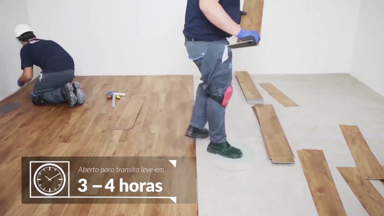 Sistema rápido instalação de piso LVT sobre cerâmica